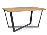 Show details for Dining table Signal Meble Bernardo Veneer Oak / Black, 1500x900x780 mm