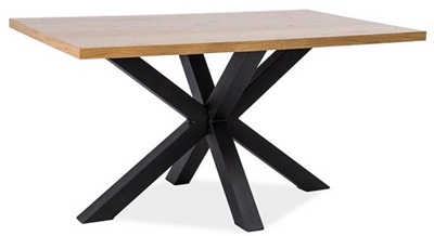 Picture of Dining table Signal Meble Cross Oak Black, 1500x900x770 mm