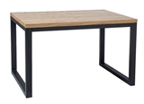 Show details for Dining table Signal Meble Loras II Natural Oak / Black, 1200x800x770 mm