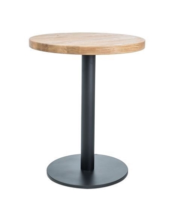 Picture of Dining table Signal Meble Puro II Natural Oak / Black, 700x700x760 mm