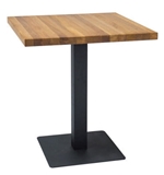 Show details for Dining table Signal Meble Puro Lity Oak Black, 700x700x760 mm