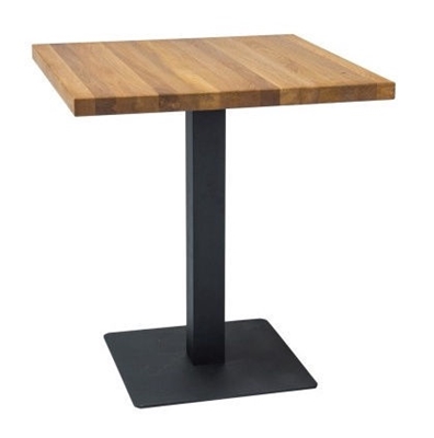 Picture of Dining table Signal Meble Puro Oak / Black, 700x700x760 mm