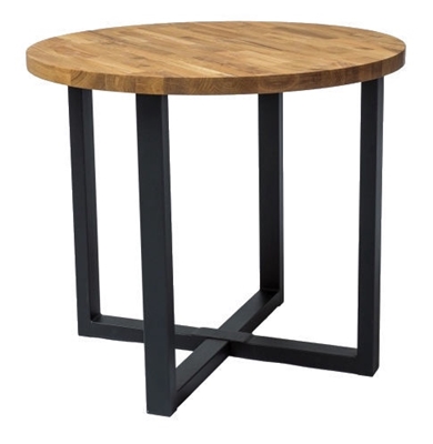 Picture of Dining table Signal Meble Rolf Oak / Black, 900x900x780 mm