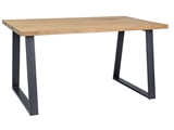 Show details for Dining table Signal Meble Ronaldo Oak / Black, 1500x900x750 mm