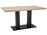 Show details for Dining table Signal Meble Sauron Oak / Black, 1200x800x780 mm