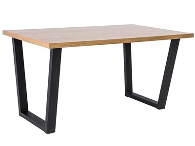 Picture of Dining table Signal Meble Valentino Oak / Black, 1500x900x770 mm