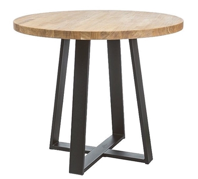 Picture of Dining table Signal Meble Vasco Oak / Black, 800x800x780 mm