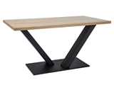 Show details for Dining table Signal Meble Vector Oak / Black, 1500x900x780 mm