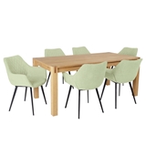 Show details for Home4you Chicago New/Naomi Dining Set 6 Chairs Oak/Green