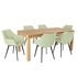 Picture of Home4you Chicago New/Naomi Dining Set 6 Chairs Oak/Green