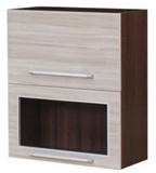 Show details for Bodzio Loara Upper Cabinet With Glass 60GDW Latte/Nut