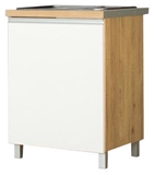 Show details for Bodzio Monia Bottom Cabinet Under Sink 60 Left White/Brown