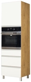 Show details for Bodzio Monia High Rise Oven Cabinet 60 Left White/Brown