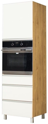 Picture of Bodzio Monia High Rise Oven Cabinet 60 Left White/Brown