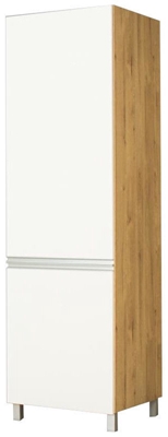 Picture of Bodzio Monia High Rise Refrigerator Cabinet 60 Left White/Brown