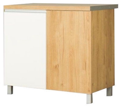 Picture of Bodzio Monia Kitchen Lower Corner Cabinet Straight Right White/Brown