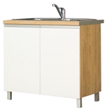 Show details for Bodzio Monia Lower Cabinet For Sink 90 White/Brown