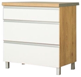 Show details for Bodzio Monia Lower Drawer Cabinet 80 White/Brown