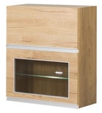 Show details for Bodzio Monia Upper Divided Cabinet With Glass 60 Brown