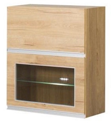 Picture of Bodzio Monia Upper Divided Cabinet With Glass 60 Brown