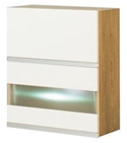 Show details for Bodzio Monia Upper Divided Cabinet With Glass 60 White/Brown