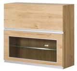 Show details for Bodzio Monia Upper Divided Cabinet With Glass 80 Brown