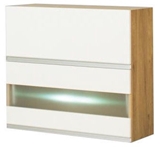 Show details for Bodzio Monia Upper Divided Cabinet With Glass 80 White/Brown