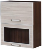 Show details for Bodzio Ola Kitchen Upper Cabinet Showcase 60 Gloss Latte