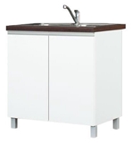 Show details for Bodzio Sandi Kitchen Sink Cabinet 80x86x52cm Polished White