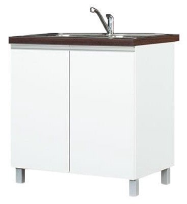 Picture of Bodzio Sandi Kitchen Sink Cabinet 80x86x52cm Polished White