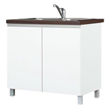 Show details for Bodzio Sandi Kitchen Sink Cabinet 90x86x52cm Polished White