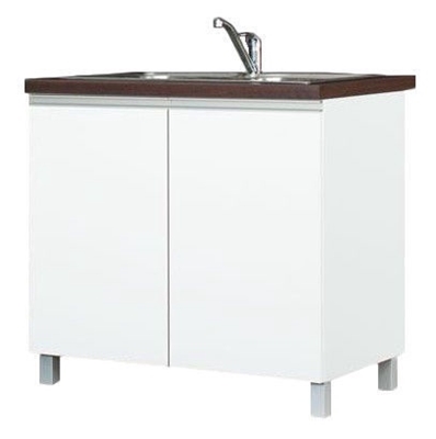 Picture of Bodzio Sandi Kitchen Sink Cabinet 90x86x52cm Polished White