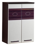 Show details for DaVita Palermo 08.01.1 Kitchen Upper Cabinet Wenge Oak/Eggplant/Singa Cream