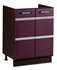 Picture of DaVita Palermo 08.50 Kitchen Bottom Cabinet Under The Sink Wenge Oak/Eggplant