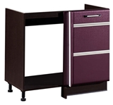 Show details for DaVita Palermo 08.52.1 Kitchen Bottom Cabinet Under The Sink Wenge Oak/Eggplant