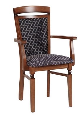 Picture of Dining chair Black Red White Bawaria Walnut / Black