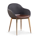 Show details for Dining chair Halmar K304 Dark Gray / Brown / Gold