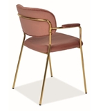 Show details for Dining chair Signal Meble Carlo II Velvet Antique Pink / Gold