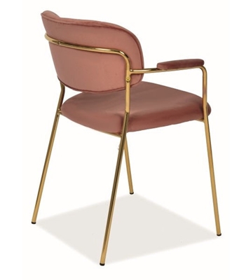 Picture of Dining chair Signal Meble Carlo II Velvet Antique Pink / Gold