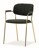 Show details for Dining chair Signal Meble Carlo II Velvet Green / Gold