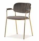 Show details for Dining chair Signal Meble Carlo II Velvet Gray / Gold