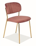 Show details for Dining chair Signal Meble Carlo Velvet Antique Pink / Gold