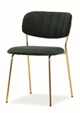 Show details for Dining chair Signal Meble Carlo Velvet Green / Gold