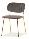 Show details for Dining chair Signal Meble Carlo Velvet Gray / Gold