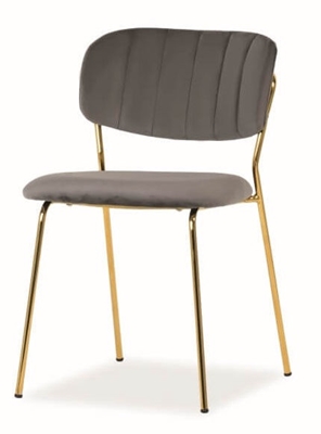 Picture of Dining chair Signal Meble Carlo Velvet Gray / Gold