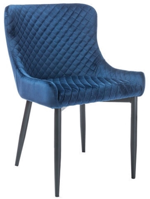 Picture of Dining chair Signal Meble Colin B Velvet Blue / Black