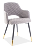 Show details for Dining chair Signal Meble Franco Gray / Gold