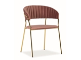 Show details for Dining chair Signal Meble Lira Velvet Antique Pink / Gold