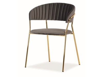 Picture of Dining chair Signal Meble Lira Velvet Gray / Gold