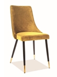 Show details for Dining chair Signal Meble Piano Velvet Yellow